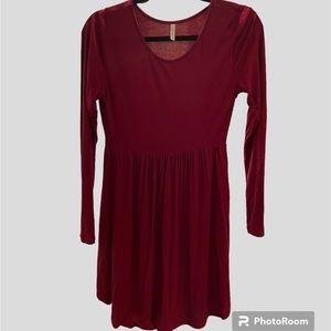 Burgundy Baby Doll Dress size S